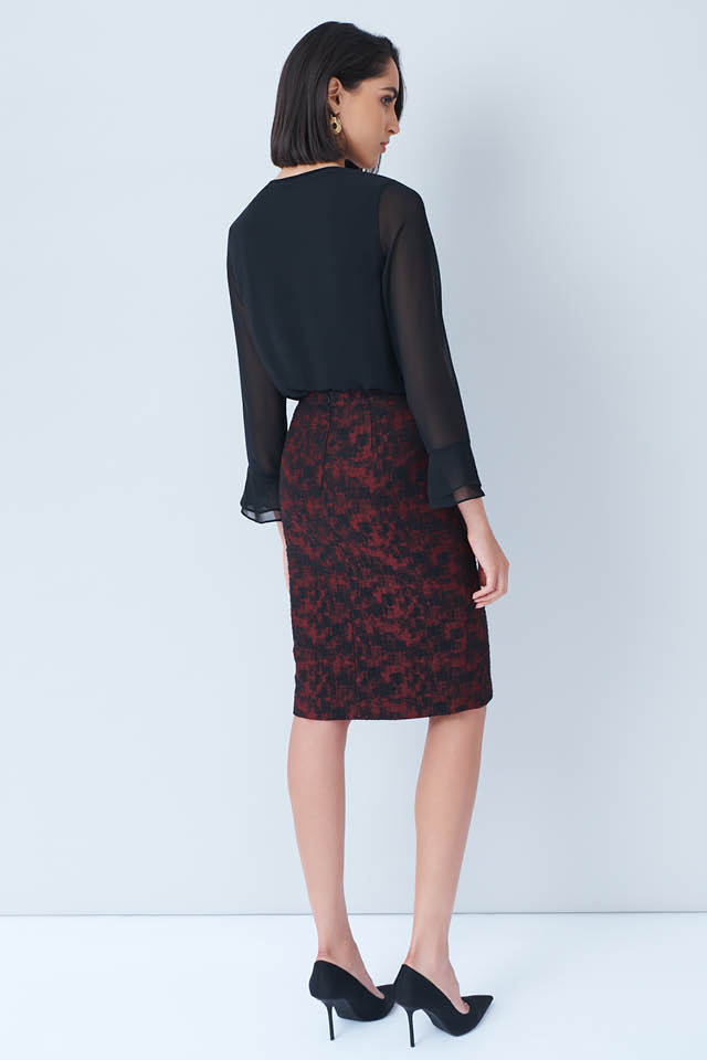 Louche Aubin Flower Mix Jacquard Mini Skirt | SilkFred UAE
